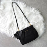 プラダ ジャガード テスートナイロン / レザー ギャザー リボン ショルダーバッグ ブラック - NEWSED