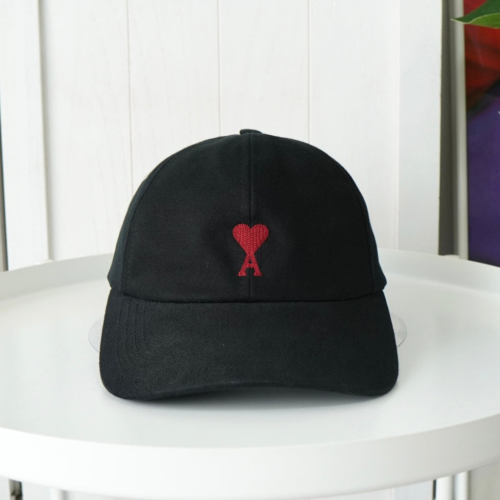 アミパリ アミ パリス ハートロゴ キャップ ブラック