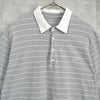 ロエベ アナグラム ボーダー柄 半袖ポロシャツ グレー / ホワイト