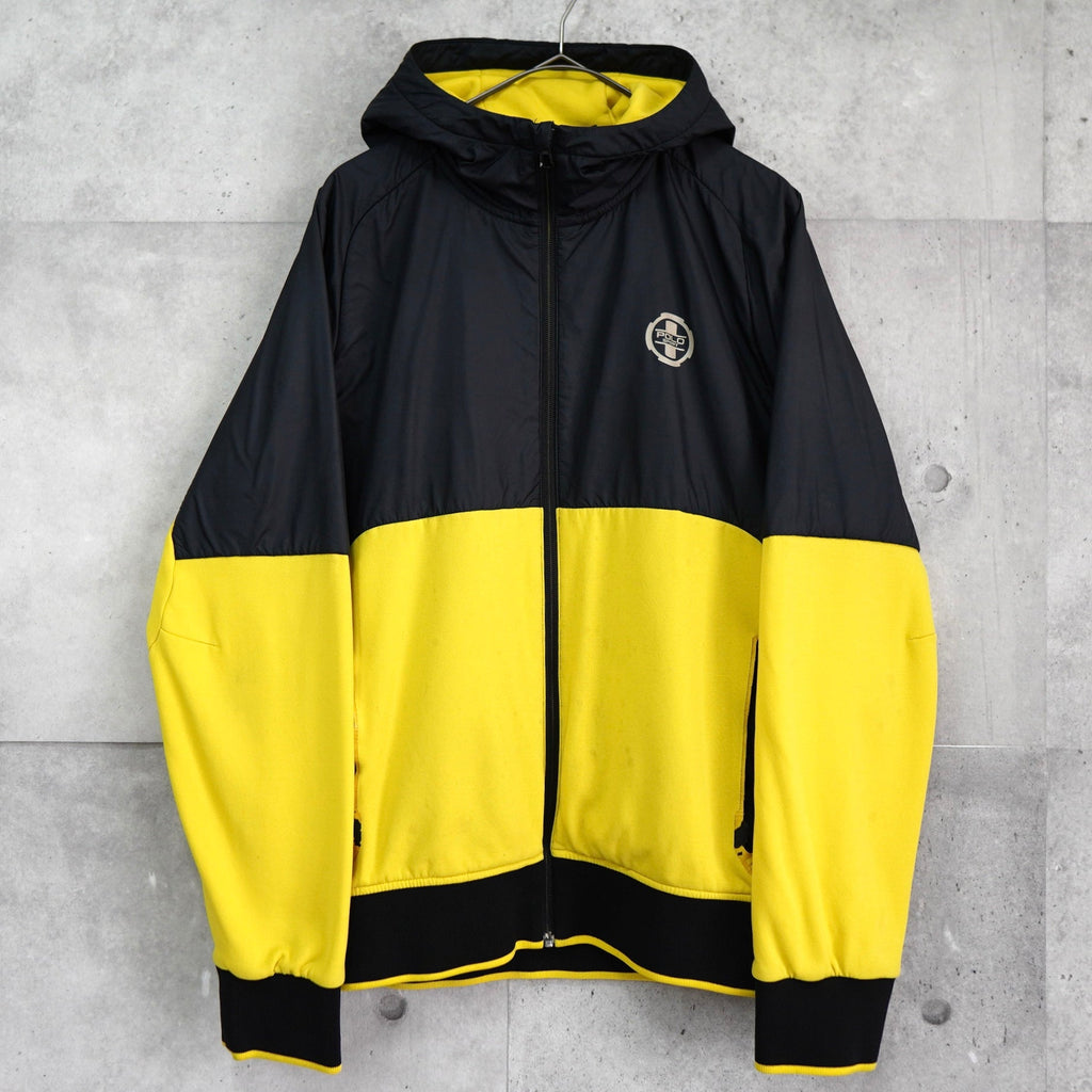 ポロ スポーツ ラルフローレン バイカラー フーデッド ナイロンジャケット フリースジャケット イエロー/ブラック
