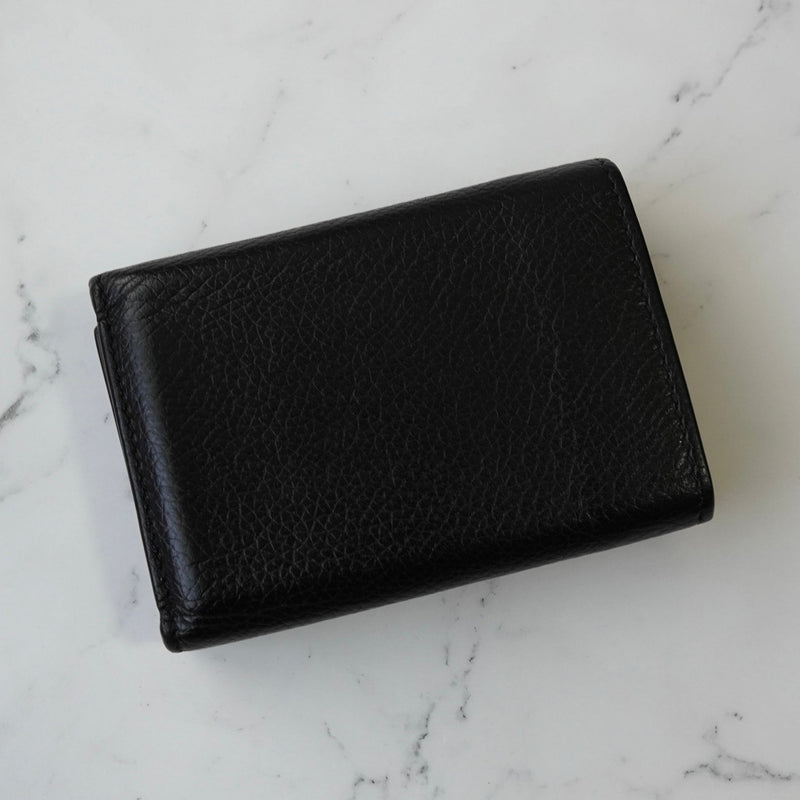 バレンシアガ エブリディ レザー 三つ折り財布 コンパクトウォレット ブラック - NEWSED