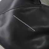 メゾンマルジェラ エムエムシックス レザー ジャパニーズバッグ ハンドバッグ ショルダーバッグ ブラック - NEWSED