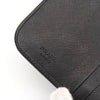 プラダ トライアングルロゴ サフィアーノレザー ラウンドジップ コンパクトウォレット 二つ折り財布 ブラック 箱付き