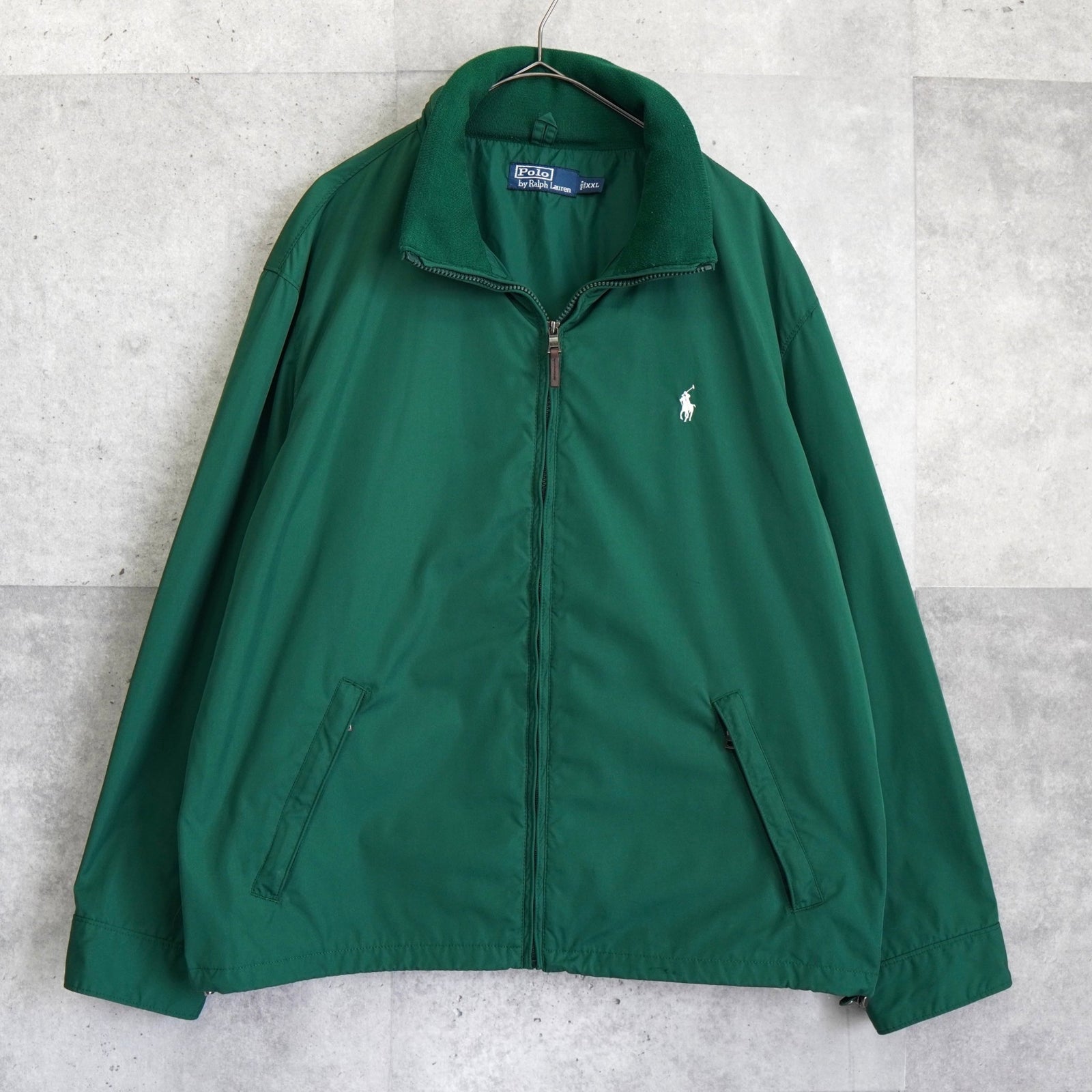 ポロ ラルフローレン ロゴ 刺繍 ナイロンジャケット ブルゾン グリーン