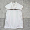 プラダ 刺繍 ノースリーブ シャツ ブラウス ホワイト レディース