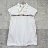 プラダ 刺繍 ノースリーブ シャツ ブラウス ホワイト レディース - NEWSED