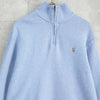 Polo Ralph Lauren 徽标半拉链运动衫 浅蓝色