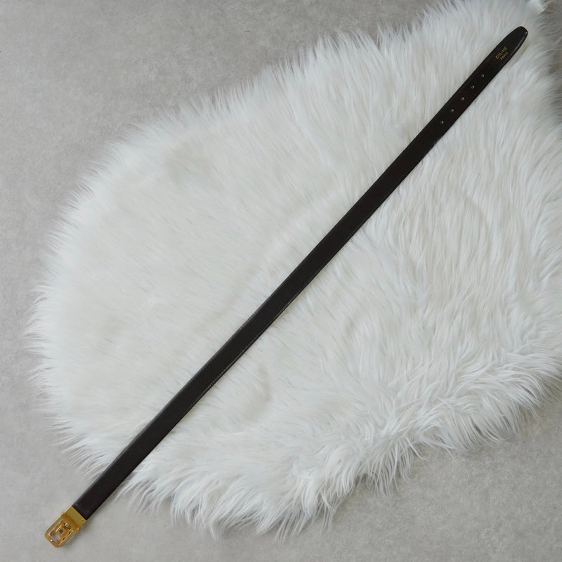 セリーヌ トリオンフ レザー ベルト ゴールド / ブラック - NEWSED