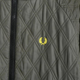 フレッドペリー リバーシブル ロゴ 刺繍 チェック柄 キルティングジャケット ブルゾン カーキ / グレー - NEWSED