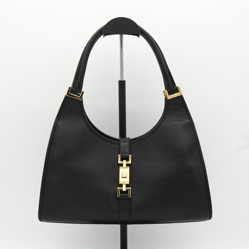 グッチ ジャッキー レザー ショルダーバッグ ブラック