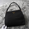 Prada Tessuto 黑色尼龙和皮革手提包