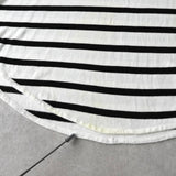 エムエムシックス メゾンマルジェラ ボートネック ボーダー ノースリーブ ポンチョ ケープ カットソー ブラック / ホワイト レディース - NEWSED