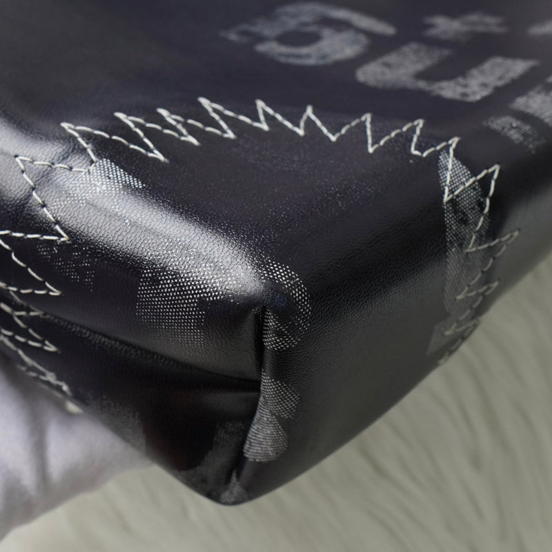 コムデギャルソン ステッチ トートバッグレザー ネイビー / ブラウン - NEWSED