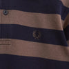 Fred Perry 海军蓝/棕色条纹短袖 Polo 衫