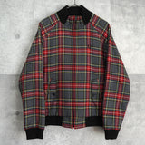 フレッドペリー リバーシブル ロゴ 刺繍 チェック柄 キルティングジャケット ブルゾン カーキ / グレー - NEWSED