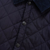 バブアー コーデュロイ襟 ロゴ キルティングジャケット ブラック - NEWSED