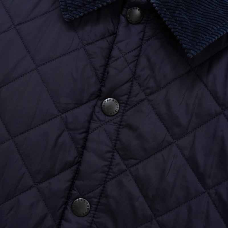 バブアー コーデュロイ襟 ロゴ キルティングジャケット ブラック - NEWSED