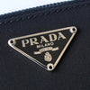 プラダ ナイロン ラウンドファスナー コインケース 三角プレート ラウンドジップ ブラック