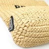 Prada Raffia Crochet Triangle Logo Handbag in Beige