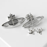 ヴィヴィアン ウエストウッド オーブ ラインストーン シルバー ピアス 箱付き - NEWSED