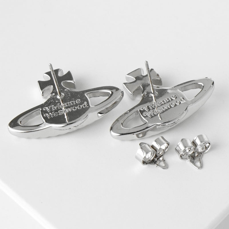 ヴィヴィアン ウエストウッド オーブ ラインストーン シルバー ピアス 箱付き - NEWSED