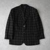 イヴ サンローラン ヴィンテージ チェック柄 カシミヤ混紡 シングル テーラードジャケット ブラック / カーキ