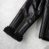ダンケシェーン フェイクレザー ボアジャケット ライダースジャケット ブラック メンズ