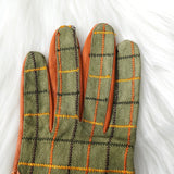 ヴィヴィアン ウエストウッド クロコ レザー スエード 異素材 コンビ 手袋 グローブ ブラウン カーキ - NEWSED