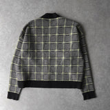 アルマーニ エクスチェンジ 千鳥格子柄 ニット セットアップ カーディガン ショートパンツ レディース グレー - NEWSED