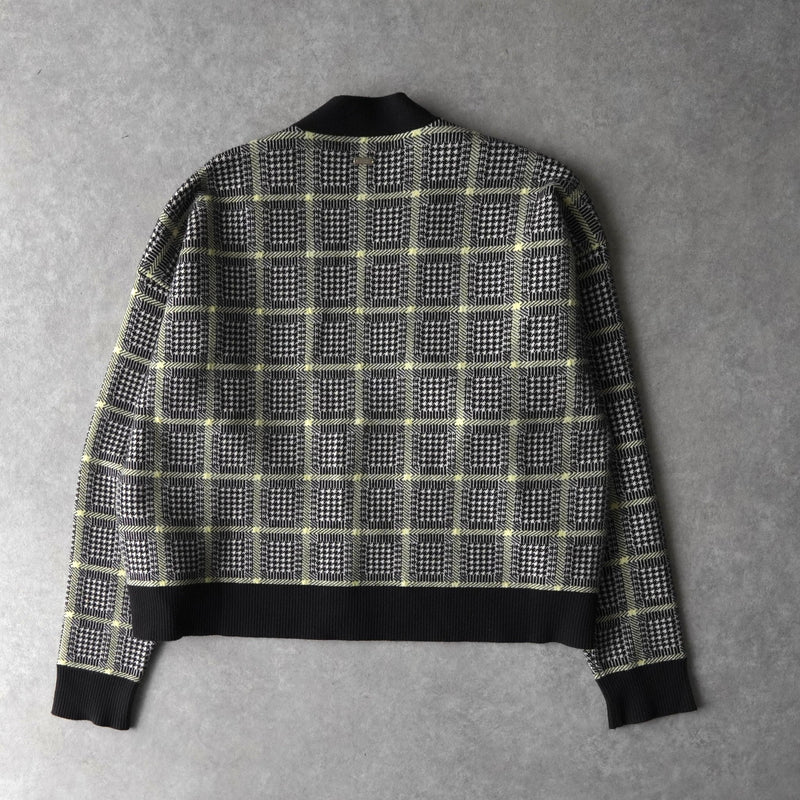 アルマーニ エクスチェンジ 千鳥格子柄 ニット セットアップ カーディガン ショートパンツ レディース グレー - NEWSED