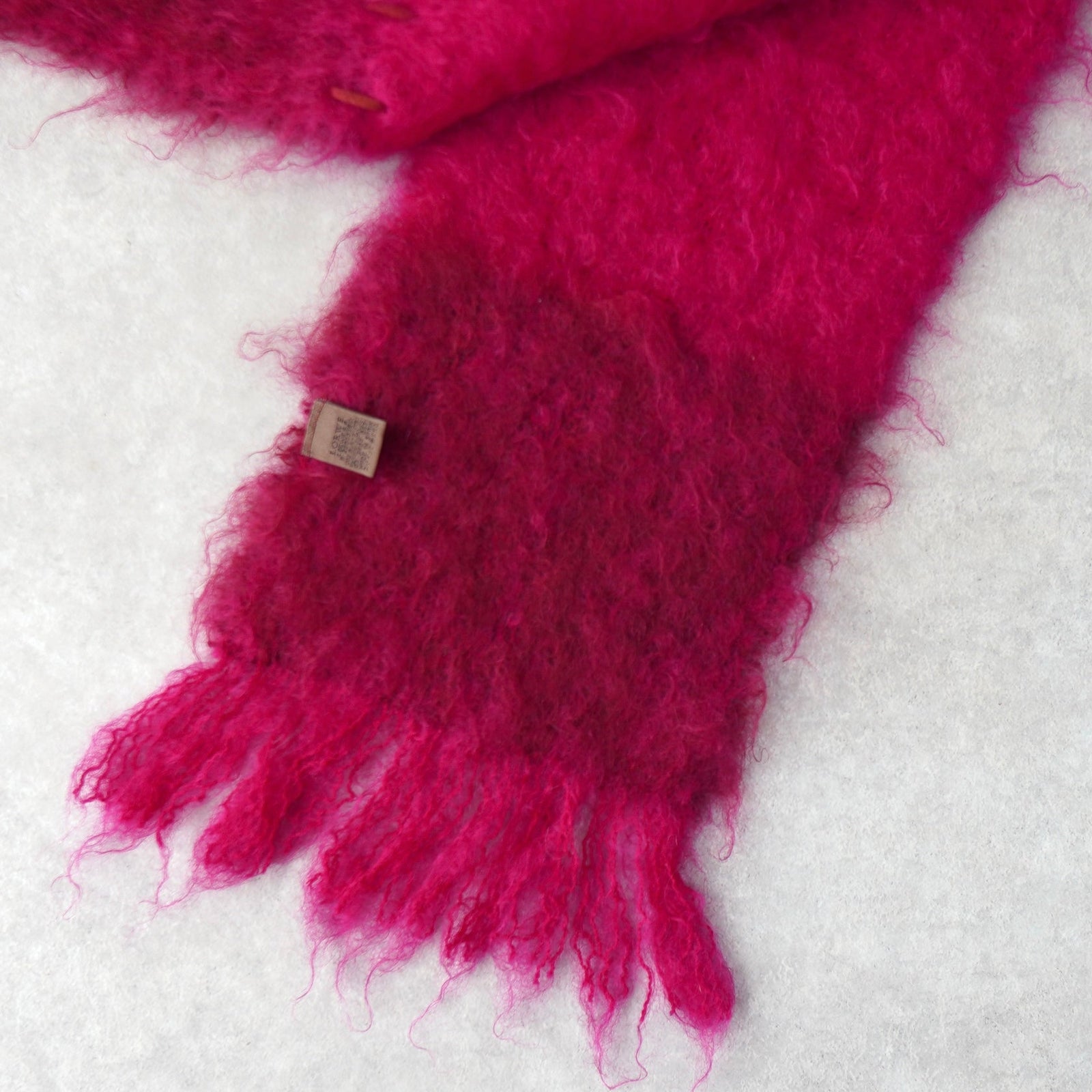 ロエベアナグラム モヘアマフラーアイボリーピンク | ブランド古着を