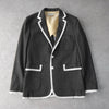 メゾン キツネ シングル テーラードジャケット ブレザー グレー/ホワイト