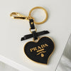 プラダ サフィアーノレザー ハート キーリング チャーム キーホルダー ゴールド / ブラック