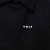 アディダス ロゴ ジッパー ウール ピーコート メンズ ブラック - NEWSED