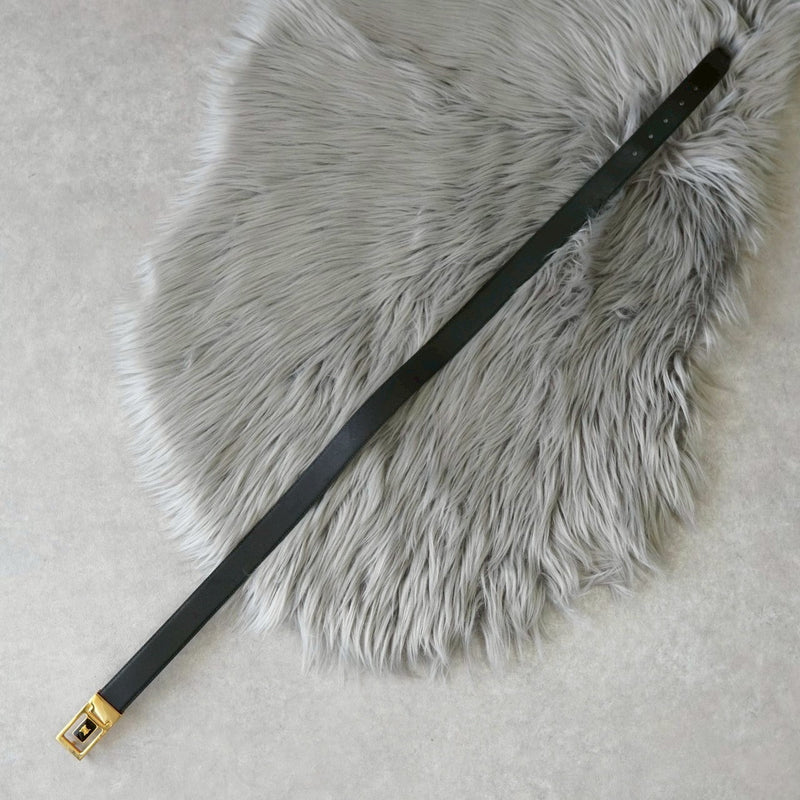 セリーヌ ヴィンテージ トリオンフ レザー ベルト ブラック - NEWSED