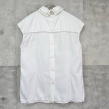プラダ 刺繍 ノースリーブ シャツ ブラウス ホワイト レディース - NEWSED