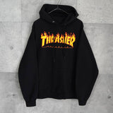 スラッシャー ロゴ フーディー パーカー ブラック - NEWSED