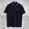 フレッドペリー ロゴ刺繍 半袖ポロシャツ ネイビー / レッド / ホワイト
