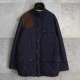 ポロ ラルフローレン スエード切り替え コーデュロイ襟 キルティングジャケット ネイビー - NEWSED