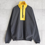 アディダス ハーフジップ フリース ロゴ刺繍 グレー/イエロー - NEWSED