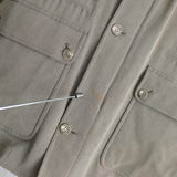 バーバリー フェイクレイヤード レザー襟 ハーフコート ハンティングジャケット ライナー付き グレーカーキ/ブラウン - NEWSED