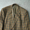 イヴ サンローラン ヴィンテージ  チェック柄 エルボーパッチ シングル テーラードジャケット ベージュ