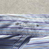 ラルフローレン ストライプ フラップポケット ボタンダウン 長袖シャツ ブルー メンズ - NEWSED