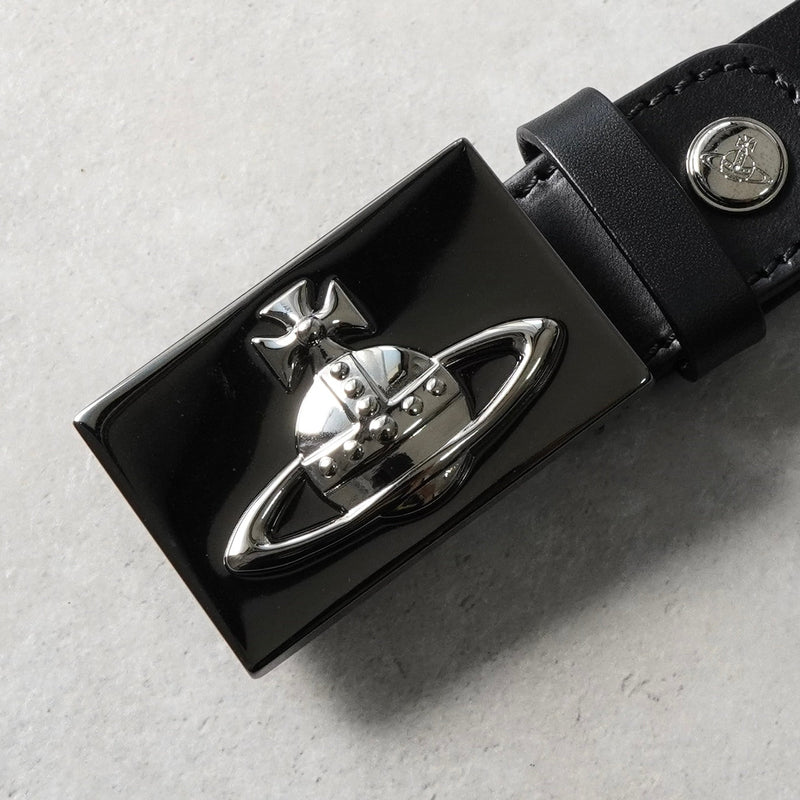 ヴィヴィアン ウエストウッド オーブ レザー ベルト ブラック - NEWSED