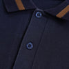 Fred Perry 徽标刺绣海军蓝/驼色短袖 Polo 衫