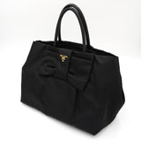 プラダ ポコノ テスート ナイロン リボン ハンドバッグ ブラック - NEWSED