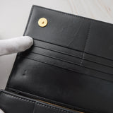 ボッテガ ヴェネタ イントレチャート カセット レザー ロングウォレット 二つ折り財布 ブラック - NEWSED