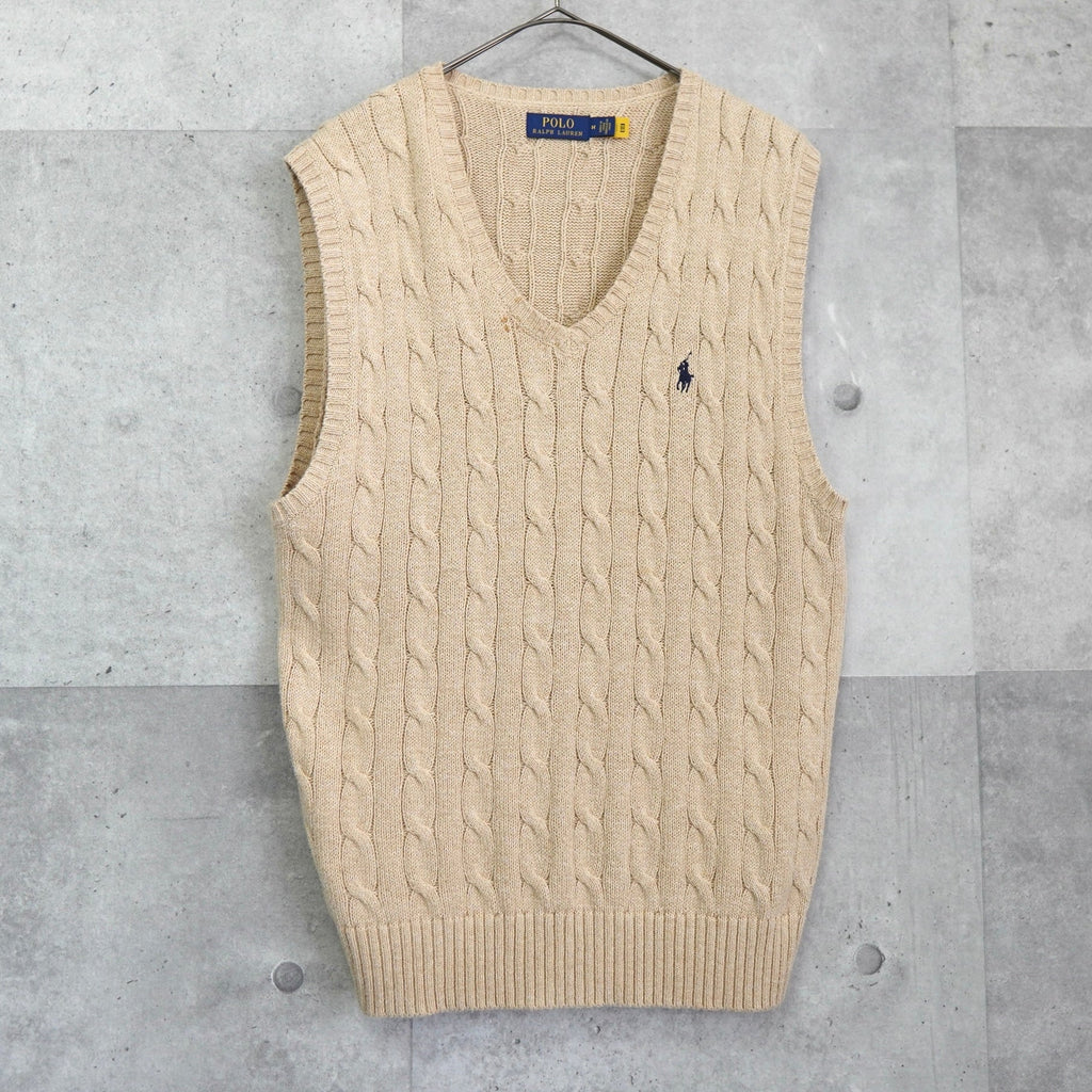 Polo Ralph Lauren 米色徽标刺绣针织背心