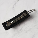 サルバトーレ フェラガモ ヴァラリボン ラインストーン ビジュー キャンバス バレッタ 髪留め ブラック 箱付き - NEWSED