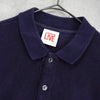 Lacoste 海军蓝绒面徽标短袖 Polo 衫